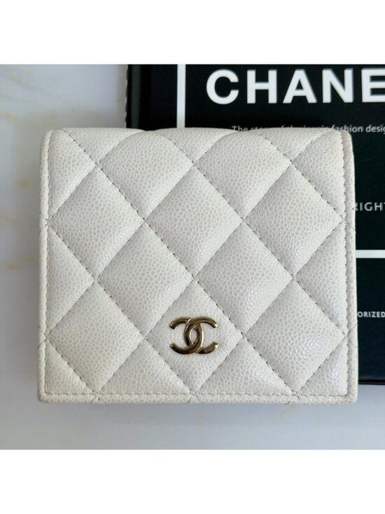 Chanel Handbags - Chanel Quilted Caviar Leather Bifold Wallet